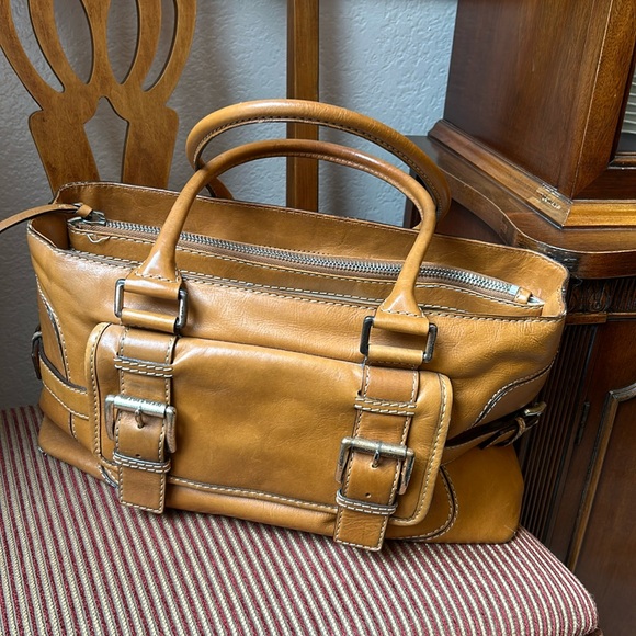 MICHAEL Michael Kors Handbags - MICHAEL Michael Kors Leather Satchel With Key Leash